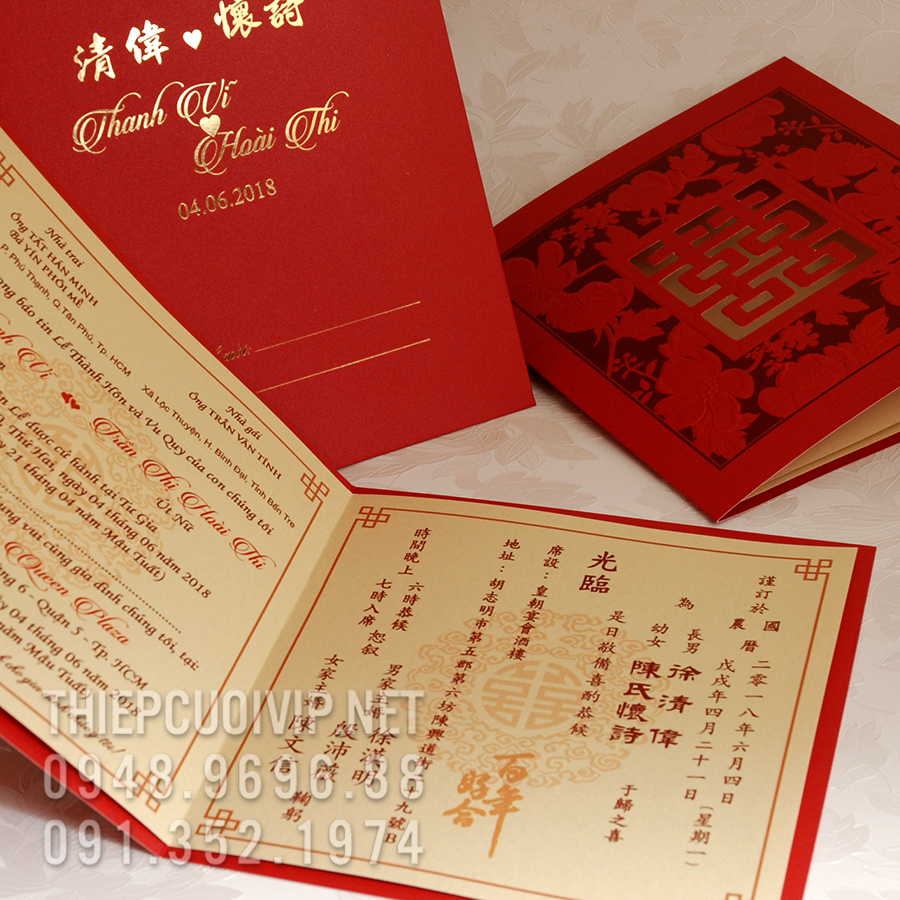 Thiệp cưới tiếng Hoa